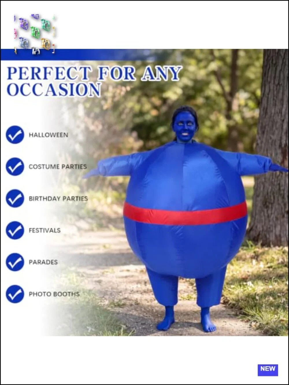 Inflatable Blueberry Costume with Fan for Adults Halloween Cosplay